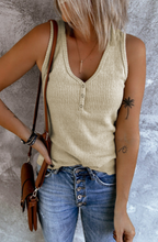 Load image into Gallery viewer, ALWAYS BE HAPPY KHAKI RIBBED TANK