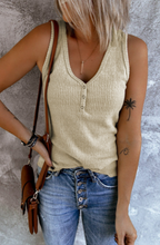 Load image into Gallery viewer, ALWAYS BE HAPPY KHAKI RIBBED TANK
