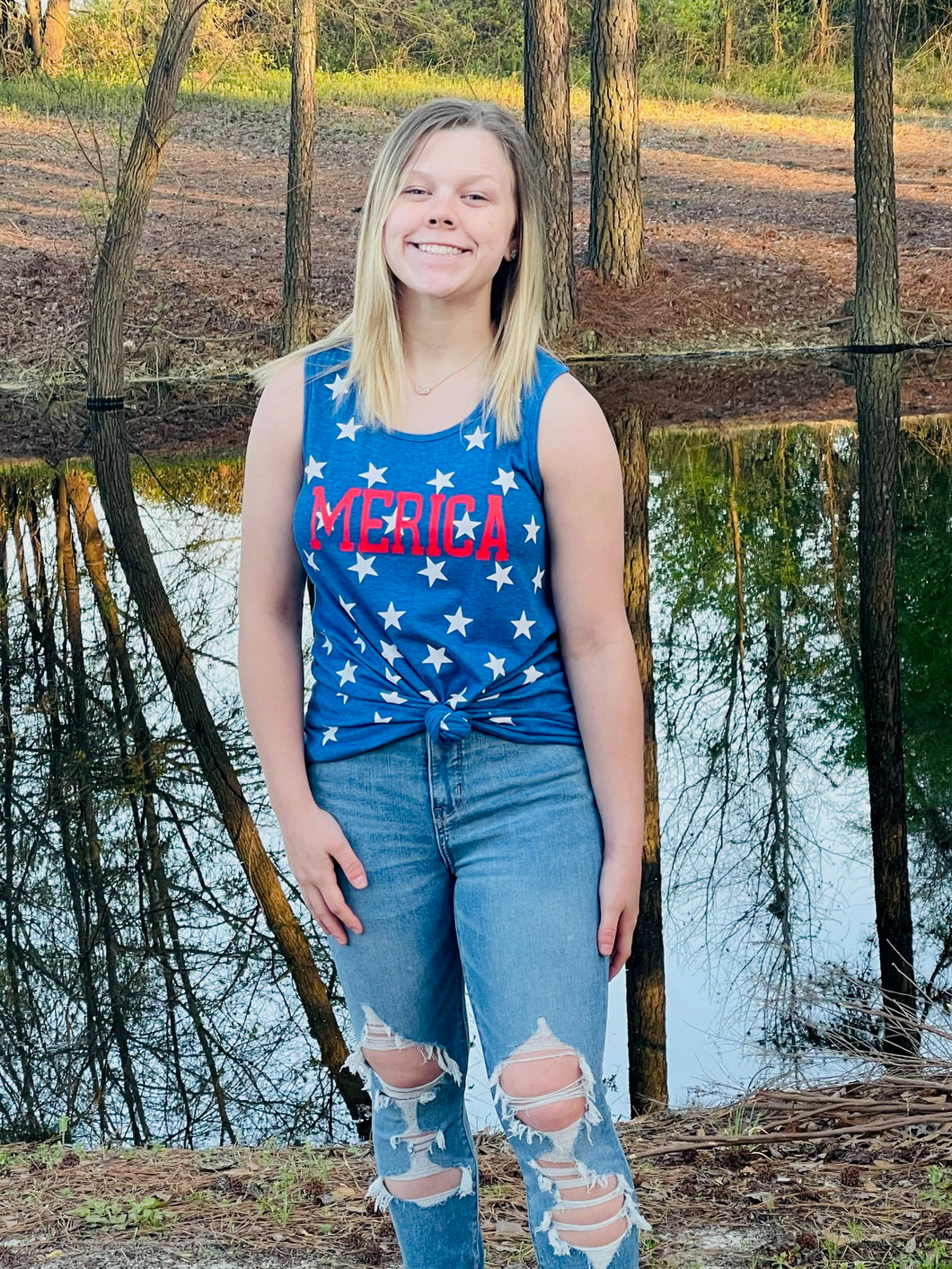 AMERICA THE BRAVE TANK TOP