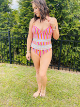 Load image into Gallery viewer, HAVANA CABANA ORANGE STRIPED SWIMSUIT
