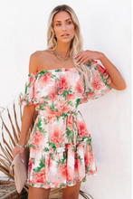 Load image into Gallery viewer, SOAK UP THE SUN FLORAL RUFFLE DRESS
