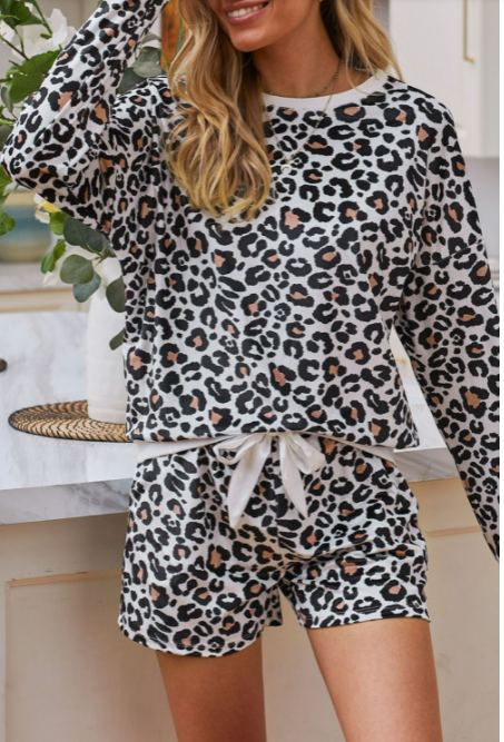 SWEET DREAMS LEOPARD PRINT LOUNGE SET