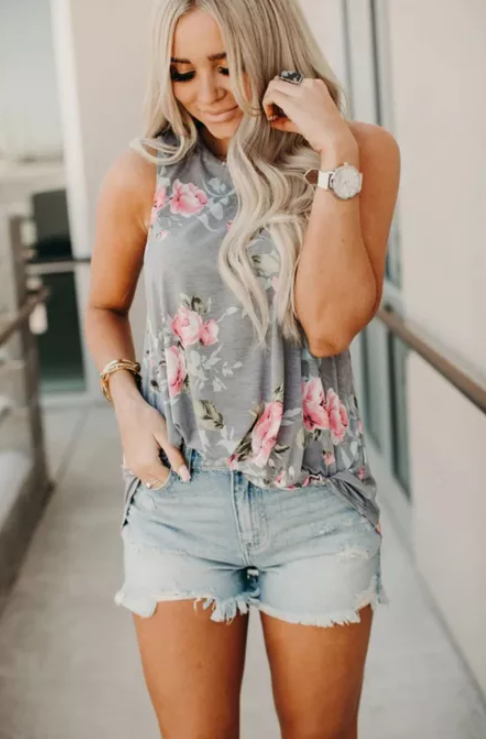 STEALING HEARTS FLORAL TANK TOP