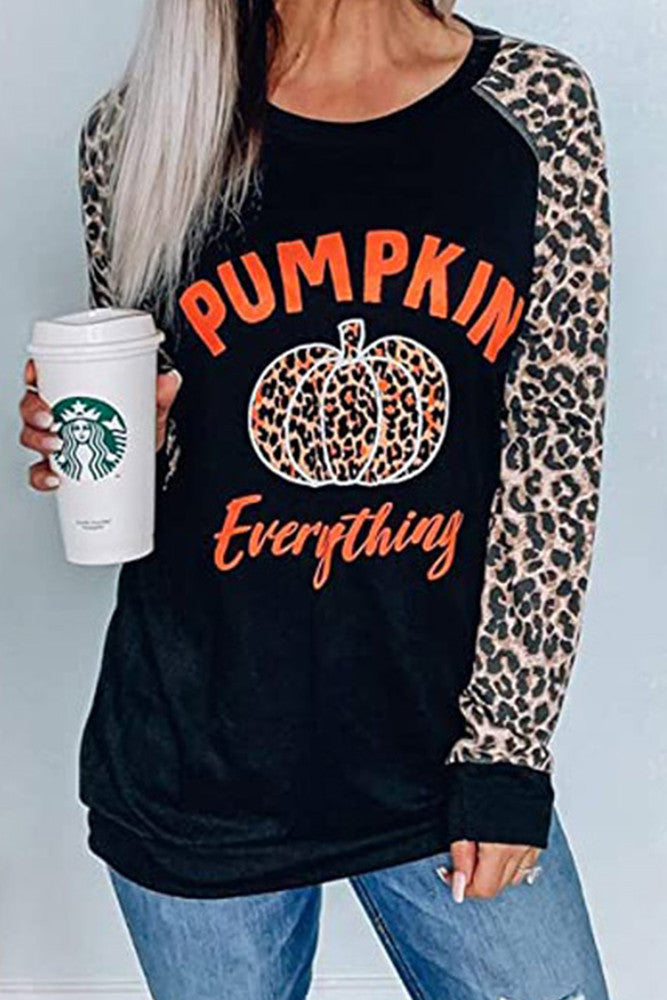 PUMPKIN EVERYTHING LEOPARD SHIRT